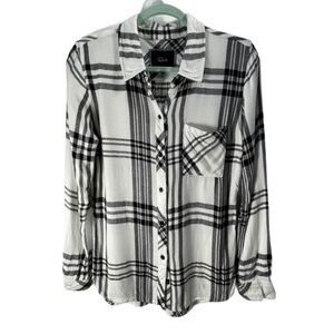 LAST CALL Rails Black & White Plaid Shirt
